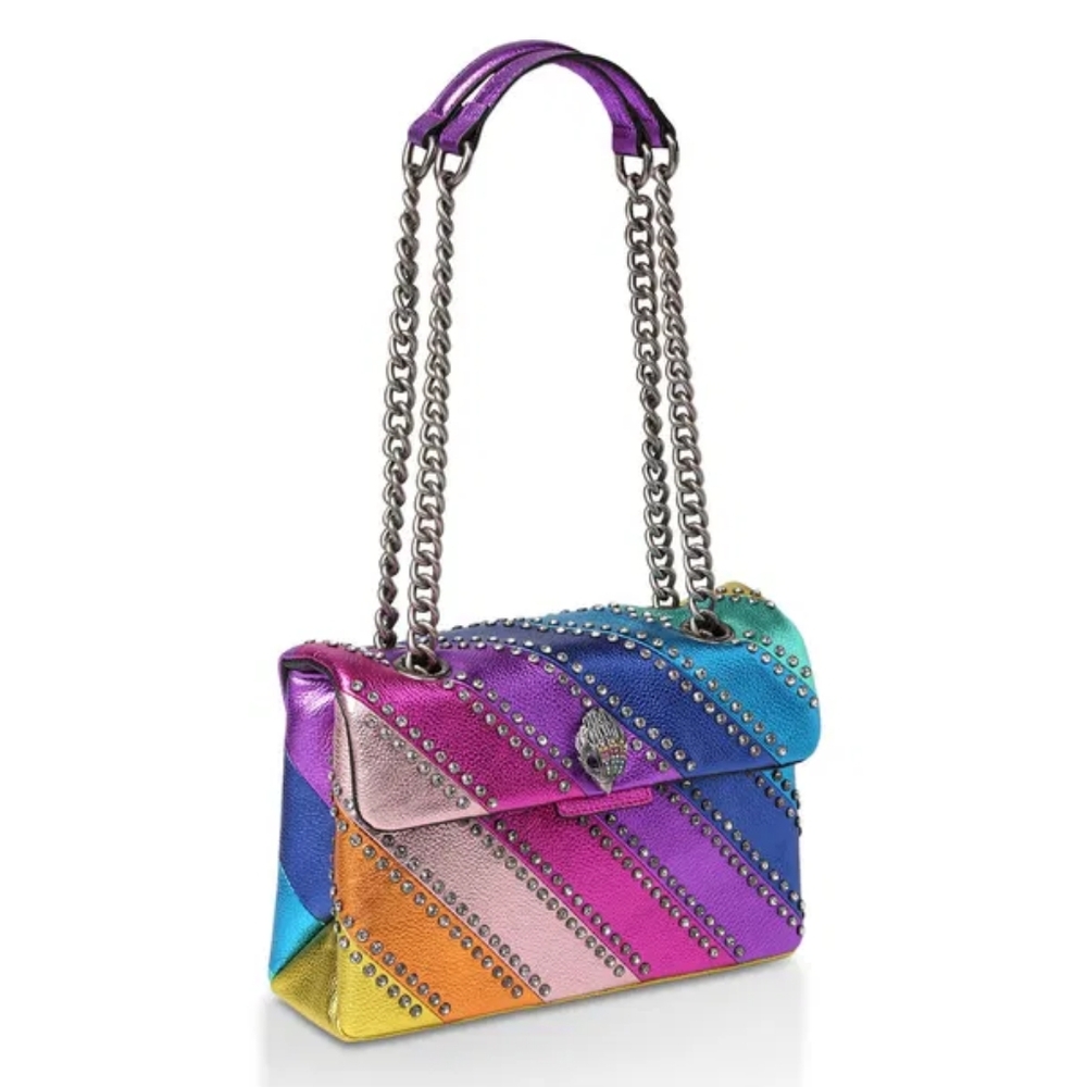 Kurt Geiger Kensington Rainbow Crystal Shoulder Bag with Crystals MEDIUM SIZE